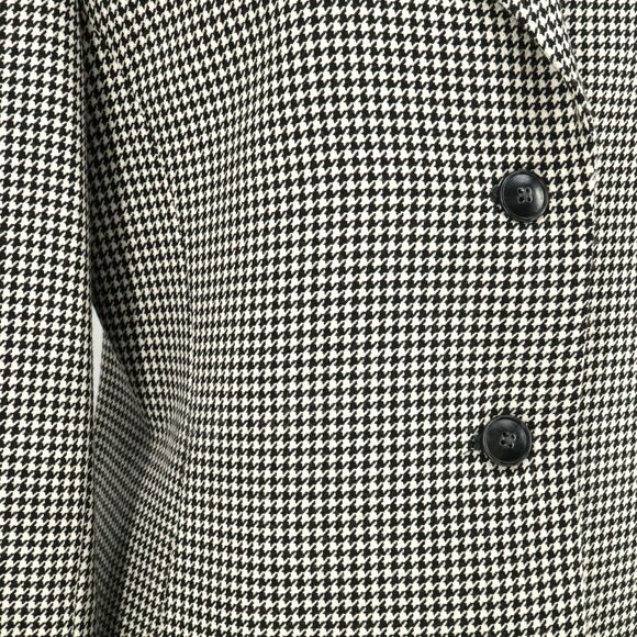 Talbots Jacket Womens 6 Black White Houndstooth Wool Tweed Lined Blazer Vintage - Picture 10 of 14